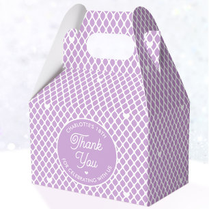 Cute Thank You Birthday Name Any Age Purple Modern Favor Box