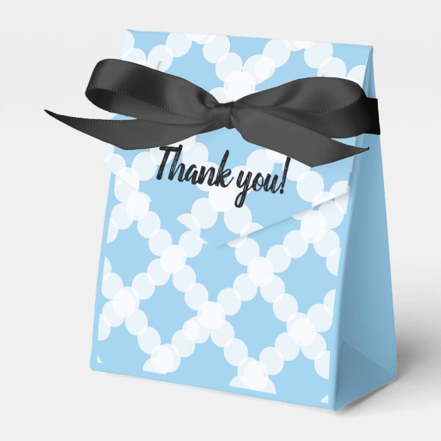 Cute Thank You Blue and white Favor Box (Front Side)