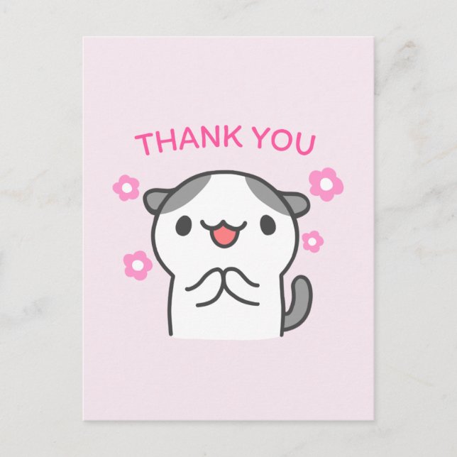  Cute Thank You Cat Card (Front)