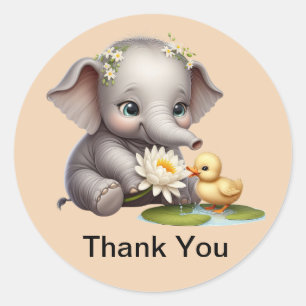 Cute Thank You Elephant Stickers