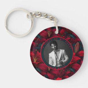 Cute Thank You Gifts Custom Photo Lilies Keychain