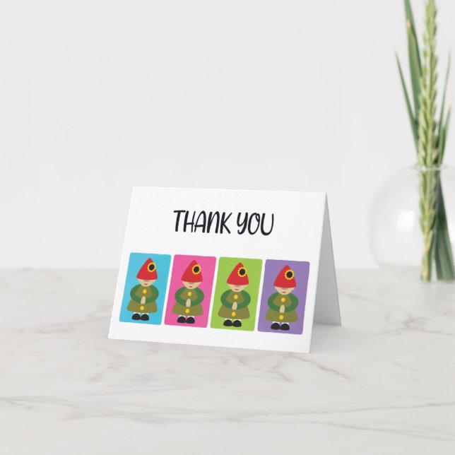 Cute Thank You Gnome Card (Front)