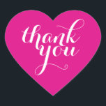 CUTE THANK YOU HEART SEAL modern plain bright pink<br><div class="desc">A cute little THANK YOU sticker that can be used for any occasion - wedding,  baby shower,  birth announcement,  graduation,  handmade craft items or clothing for small business packaging etc... </div>