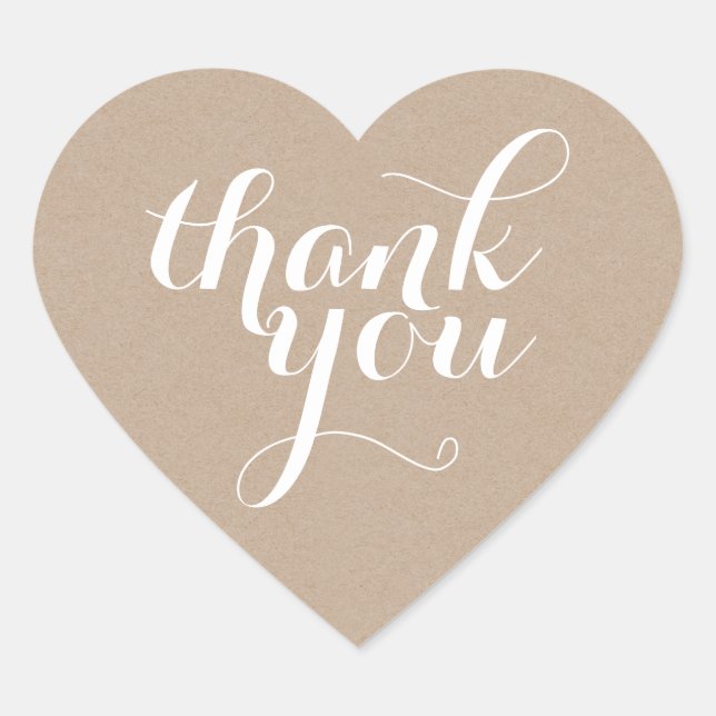 CUTE THANK YOU HEART SEAL modern plain eco kraft (Front)