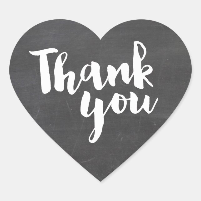 CUTE THANK YOU HEART SEAL modern script chalkboard (Front)