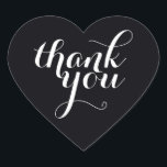 CUTE THANK YOU HEART SEAL modern simple black<br><div class="desc">A cute little THANK YOU sticker that can be used for any occasion - wedding,  baby shower,  birth announcement,  graduation,  handmade craft items or clothing for small business packaging etc... </div>