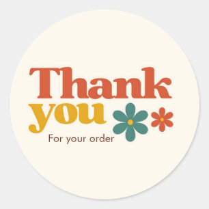 Cute Thank You Sticker Colorful and Elegant Design