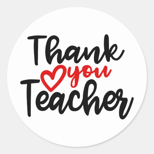 Cute Thank you teacher words sticker (Front)