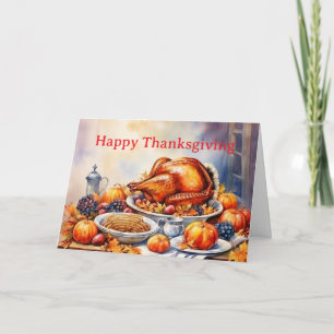 Cute Thanksgiving Background Holiday Card