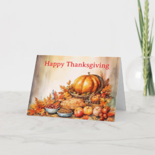 Cute Thanksgiving Background Holiday Card