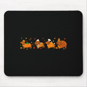 Cute Thanksgiving Dachshund Dogs Fall Gobble Prepp Mouse Pad