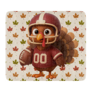 Cute Thanksgiving day football turkey Cutting Board