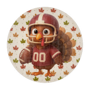 Cute Thanksgiving day football turkey Cutting Board