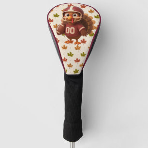 Cute Thanksgiving day football turkey Golf Head Cover