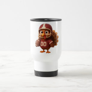 Cute Thanksgiving day football turkey Travel Mug