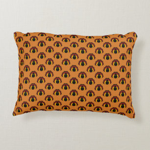 Cute Thanksgiving Fall Turkey Pattern Accent Pillow
