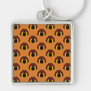 Cute Thanksgiving Fall Turkey Pattern Keychain