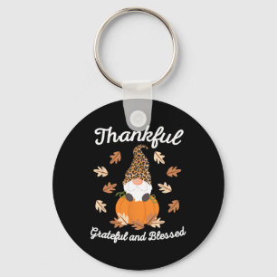 Cute Thanksgiving Gnome Leopard Gnomes Fall Pumpki Keychain