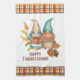 Cute Thanksgiving Gnomes Kitchen Towel