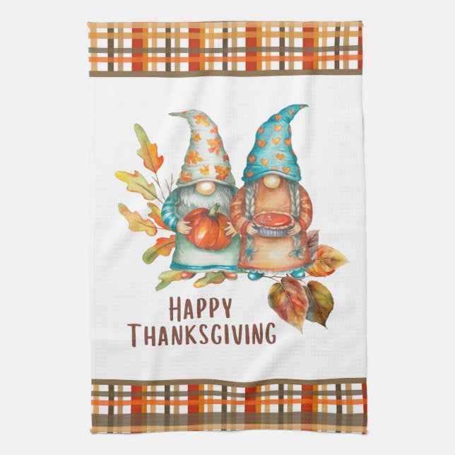 Cute Thanksgiving Gnomes   Kitchen Towel (Vertical)