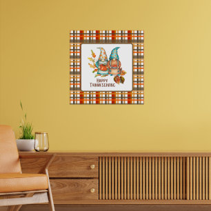 Cute Thanksgiving Gnomes Poster