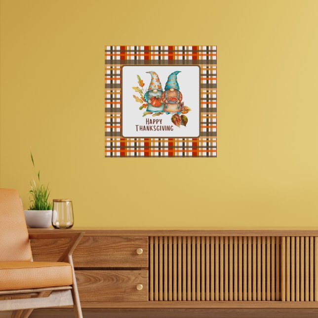 Cute Thanksgiving Gnomes  Poster (Living Room 2)
