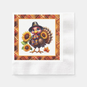 Cute Thanksgiving Holiday turkey Napkin