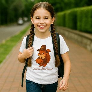 cute Thanksgiving Squirrel Pumpkin illustration T-Shirt