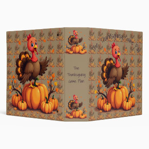 Cute Thanksgiving Turkey Autumn Pumpkins Scene Binder