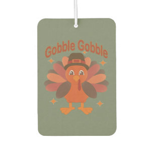 Cute Thanksgiving Turkey Cartoon – “Gobble Gobble” Air Freshener