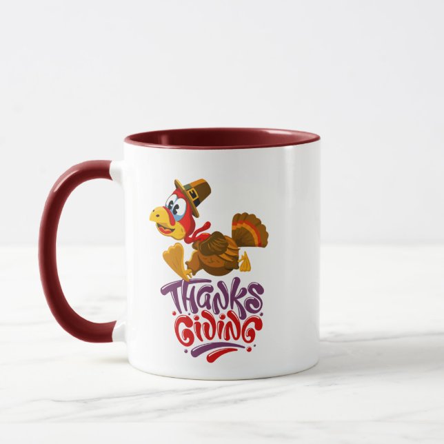 Cute Thanksgiving Turkey Coffee Mug (Left)