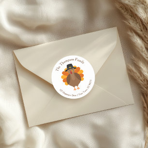 Cute Thanksgiving Turkey   Fall Envelope Seal