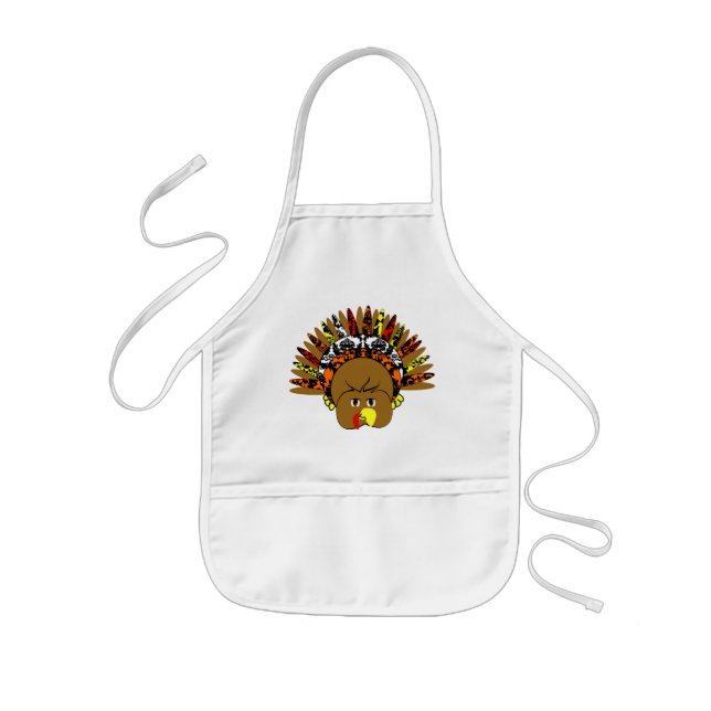 Cute Thanksgiving Turkey Kids Apron (Front)