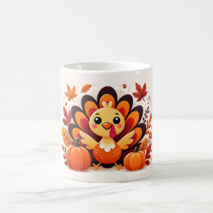 Cute Thanksgiving Turkey Mug   Autumn Coffee Cup