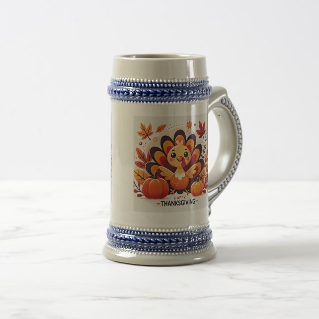 Cute Thanksgiving turkey mug Rim (Front Right)