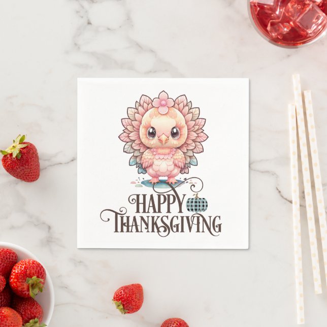 Cute Thanksgiving Turkey Napkin (Insitu)