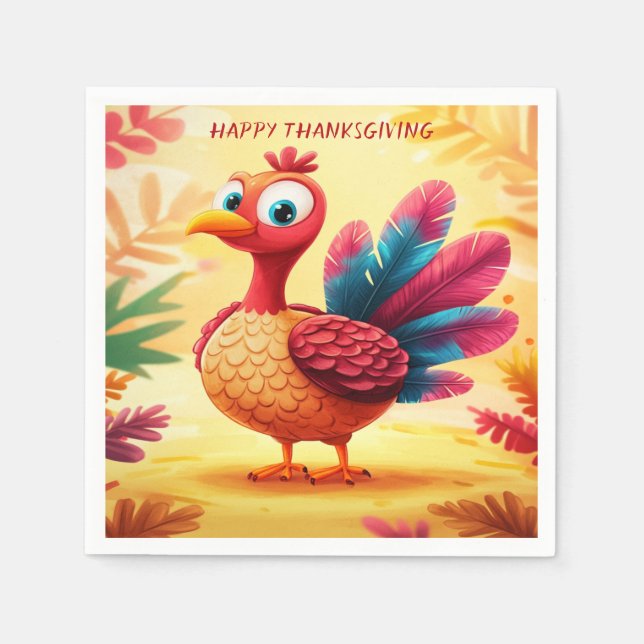 Cute Thanksgiving Turkey Napkins (Front)