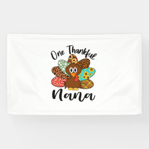 Cute Thanksgiving Turkey Plaid Sunflower Thankful  Banner