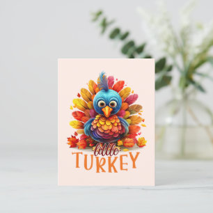 Cute Thanksgiving Turkey Postcard