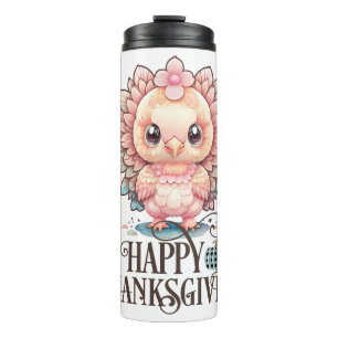 Cute Thanksgiving Turkey Thermal Tumbler
