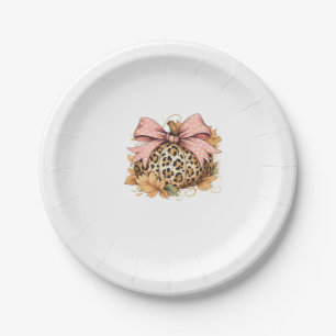 Cute Thanksgiving Turkey with Sparkling Feathers C Paper Plate