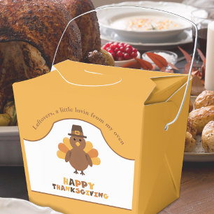 Cute Thanksgiving Turkey Yellow Leftovers Take Out Favor Box