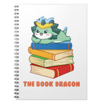 "Cute The Book Dragon" Spiral Photo Notebook