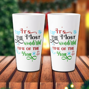 Cute 'The Most Woderful Time' Christmas Latte Mug