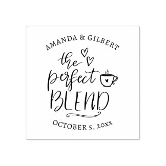 Cute The Perfect Blend Handwritten Script Rubber Stamp