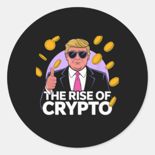 Cute The Rise Of Crypto Bitcoin Trump To The Moon Classic Round Sticker