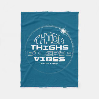 Cute Thick Thighs Eclipse Vibes Solar Fleece Blanket
