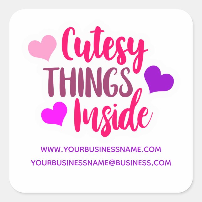 Cute Things Inside Business Square Sticker (Front)