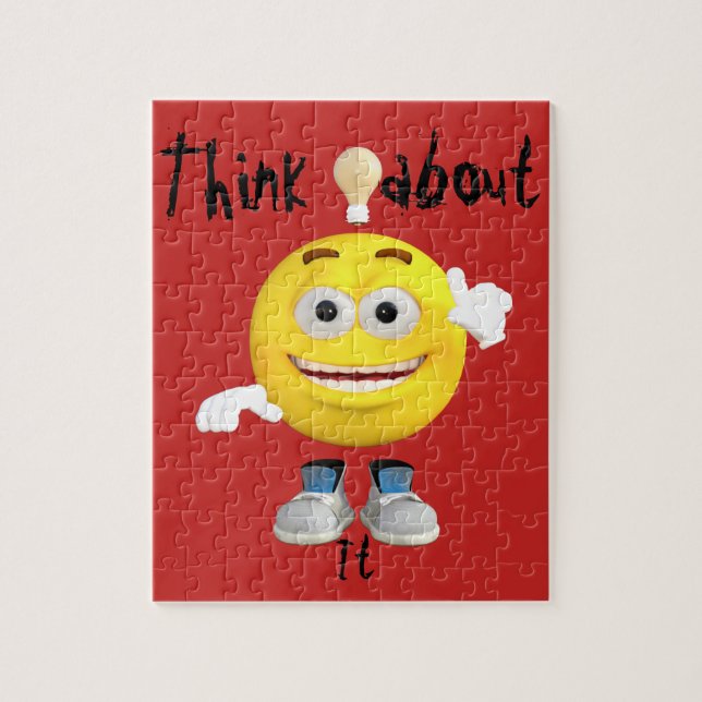 Cute Thinking Emoji Jigsaw Puzzle (Vertical)