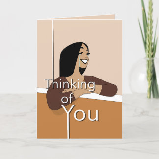 Cute Thinking of You Cartoon Thank You Card